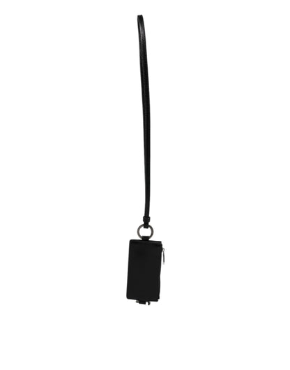 Black Horse Leather Lanyard Logo Card Holder Wallet
