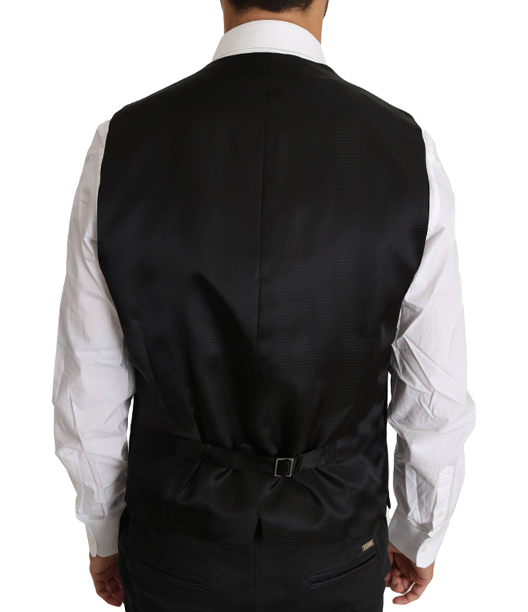 Gray Wool Silk Waistcoat Vest Dolce & Gabbana