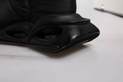 Black Slip On Wave Quilted Sneakers Shoes