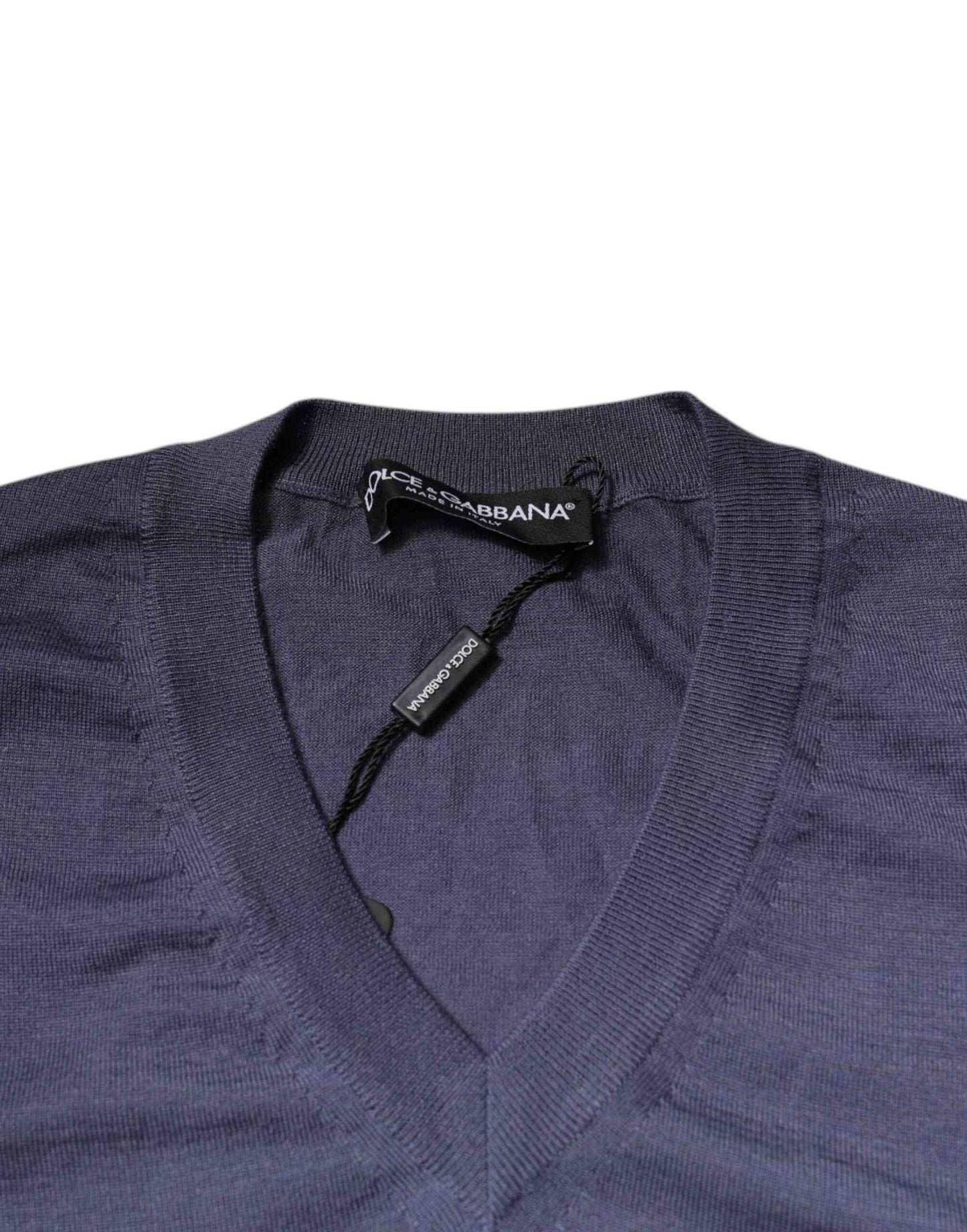 Gray Cashmere V-neck Men Pullover Sweater