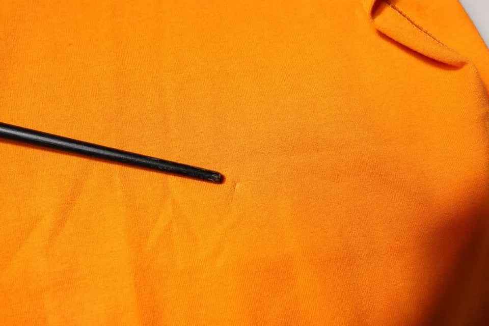 Orange Logo Cotton Crew Neck T-shirt
