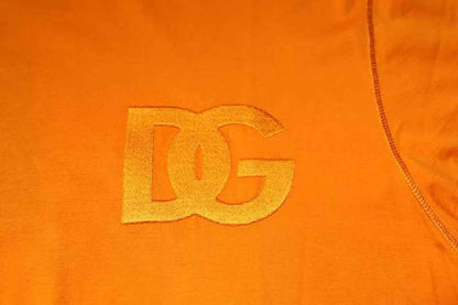 Orange Logo Cotton Crew Neck T-shirt