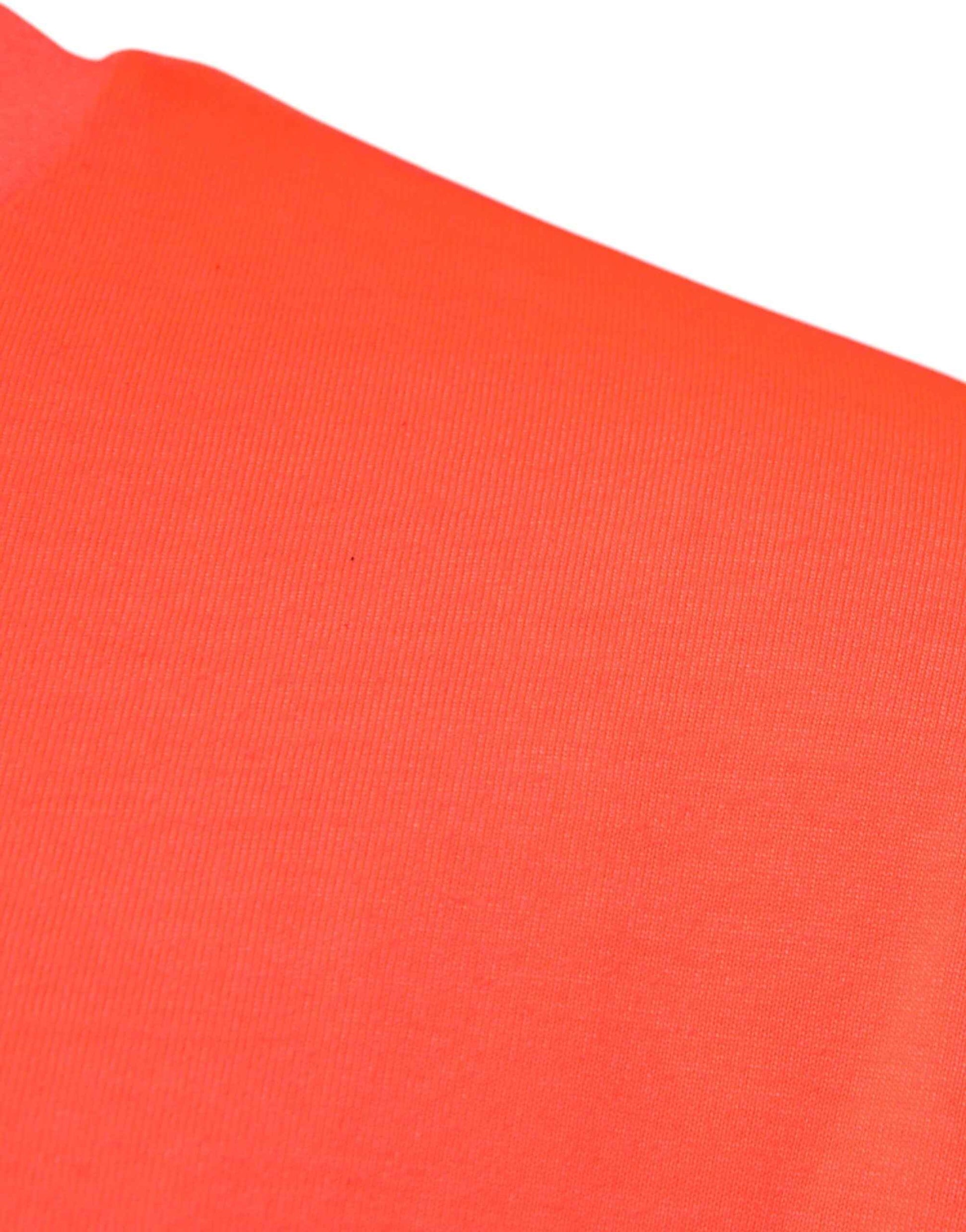 Orange Logo Polyester Crew Neck T-shirt