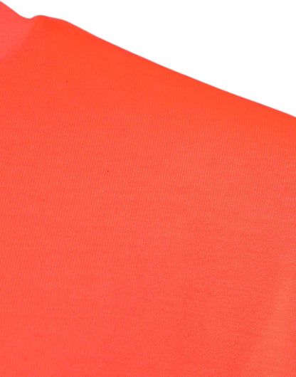 Orange Logo Polyester Crew Neck T-shirt
