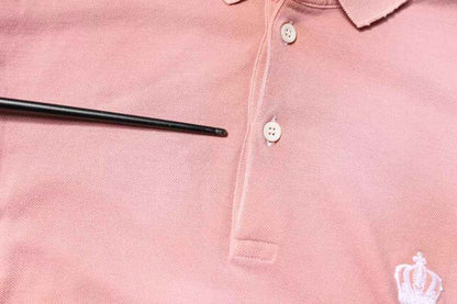 Pink Crown Collared Short Sleeve Polo T-shirt