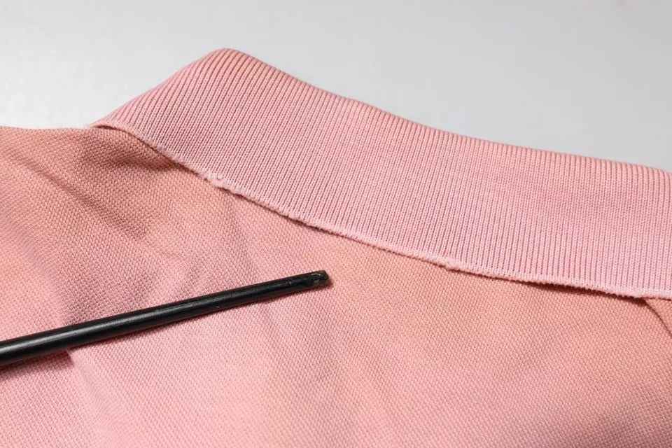 Pink Crown Collared Short Sleeve Polo T-shirt