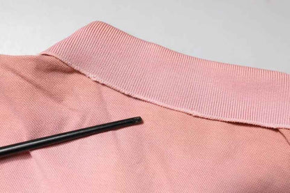 Pink Crown Collared Short Sleeve Polo T-shirt