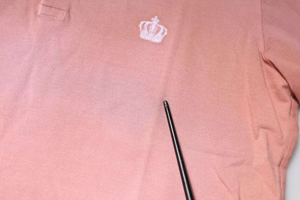 Pink Crown Collared Short Sleeve Polo T-shirt