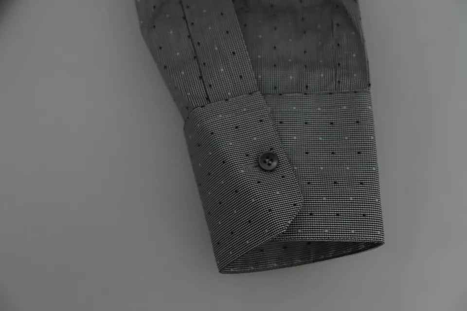 Gray SICILIA Dotted Semi Fitted Formal Shirt