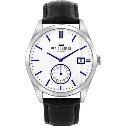 Black Leather Dress Watch