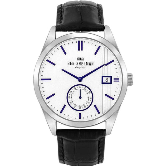 Black Leather Dress Watch