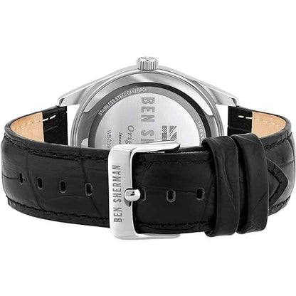 Black Leather Dress Watch