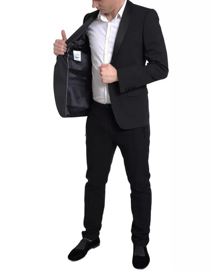 Black Wool Single Breasted MARTINI Blazerclothing