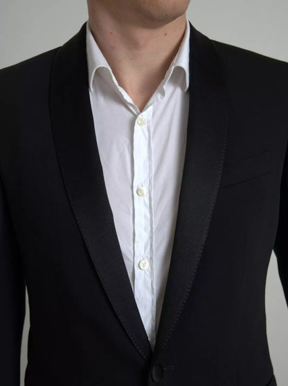 Black Wool Single Breasted MARTINI Blazerclothing