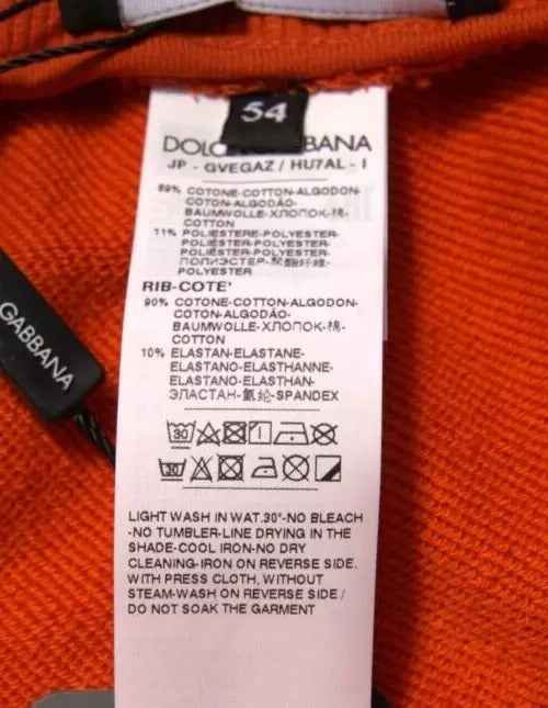 Orange Cotton Blend Men Bermuda Shorts