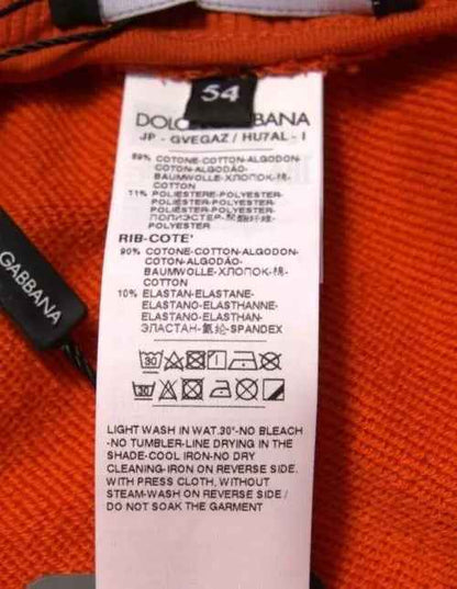 Orange Cotton Blend Men Bermuda Shorts