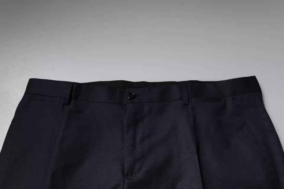 Dark Blue Tapered Formal Dress Pants