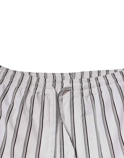 White Stripes Cotton Skinny Dress Pants