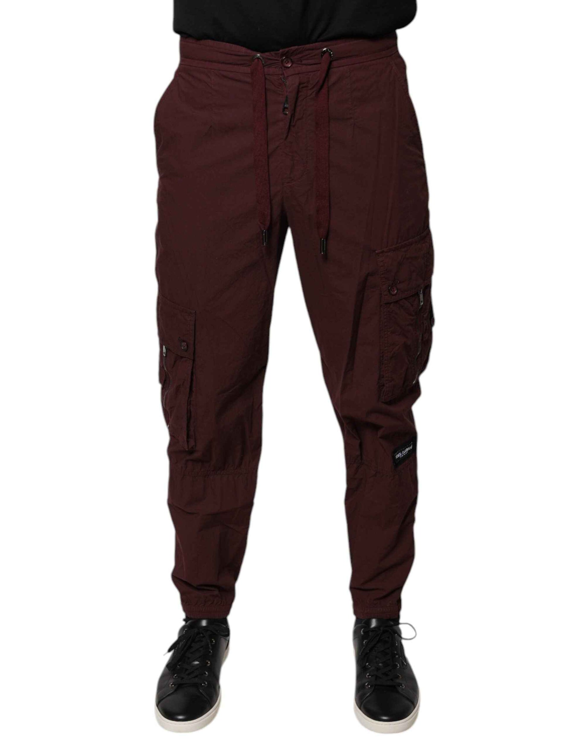 Bordeaux Cotton Cargo Jogger Sweatpants Pants