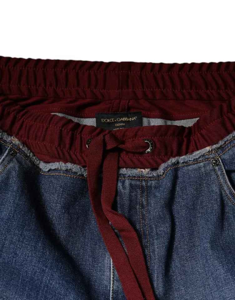 Blue Cotton Stretch Straight Denim Jeans