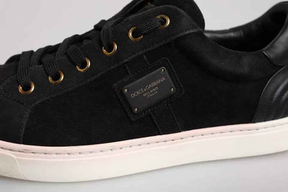 Black Logo Suede Leather Men Sneakers Shoes