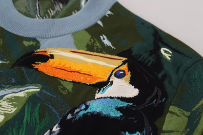 Jungle Wool Silk Pullover Logo Sweater