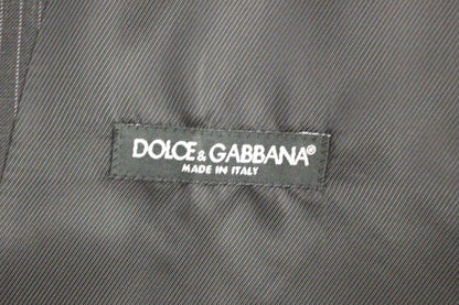 Gray Striped Wool Single Breasted Vest Dolce & Gabbana