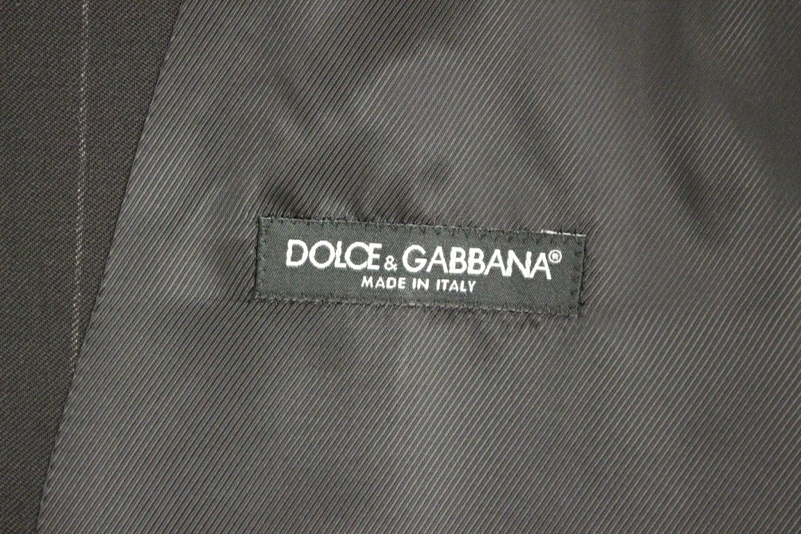 Black Striped Wool Logo Vest Dolce & Gabbana