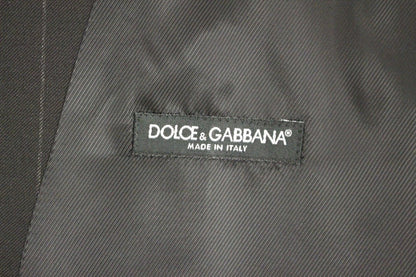 Black Striped Wool Logo Vest Dolce & Gabbana