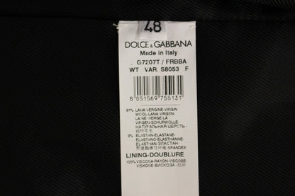 Black Striped Wool Logo Vest Dolce & Gabbana