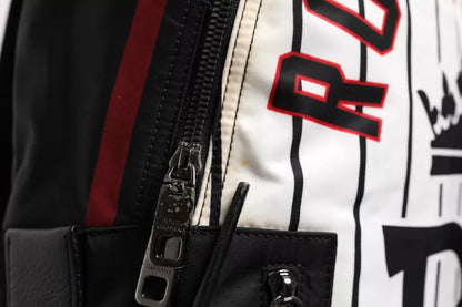 Black White Vulcano Royal King Print Men Backpack Bag