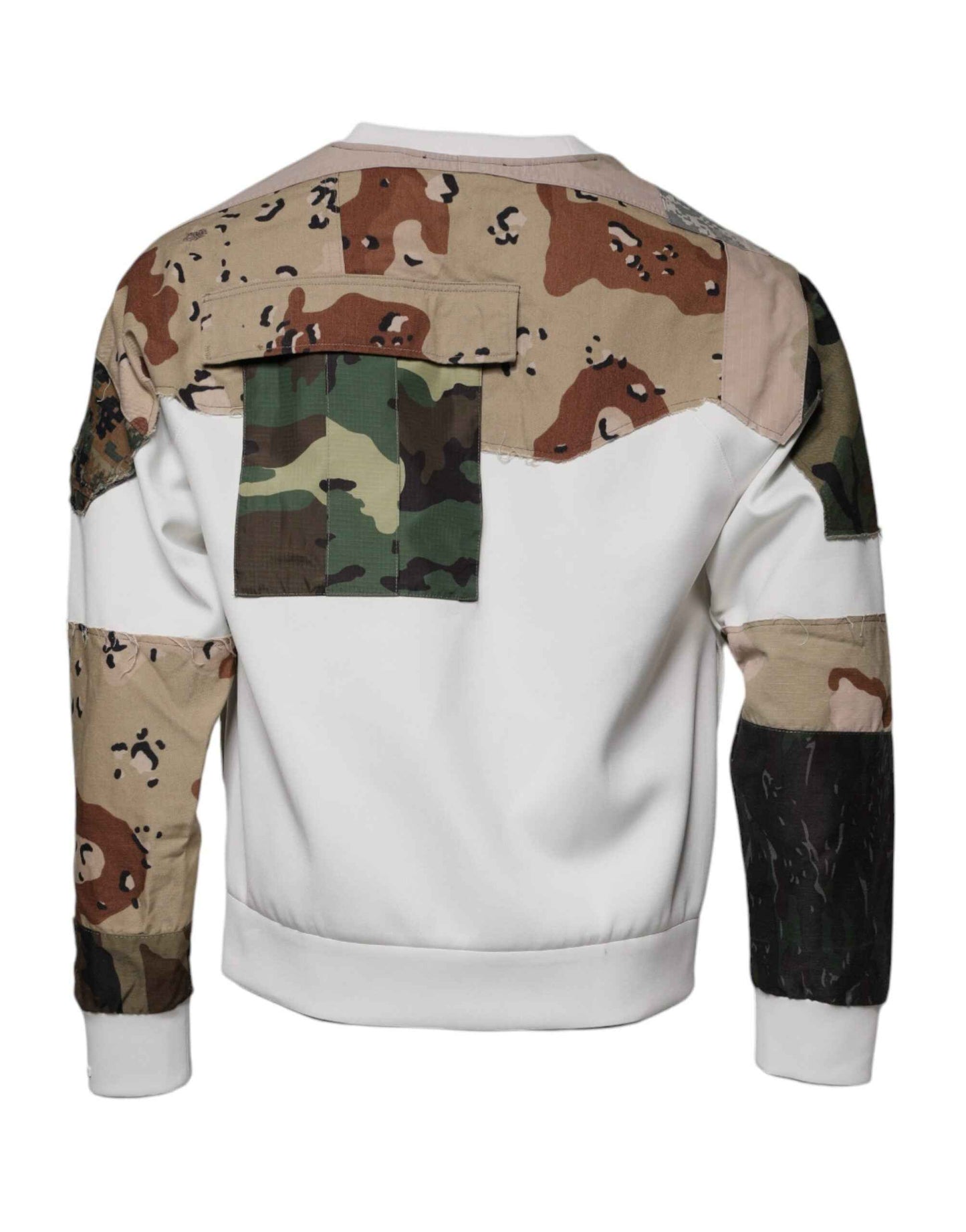Multicolor Patchwork Cotton Crew Neck Sweater