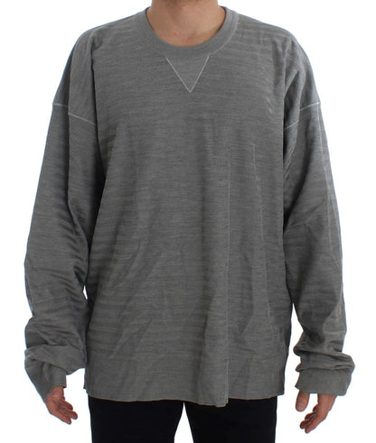 Gray Crewneck Pullover Silk Sweater Dolce & Gabbana