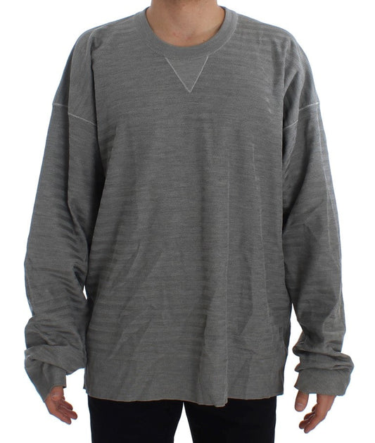 Gray Crewneck Pullover Silk Sweater Dolce & Gabbana