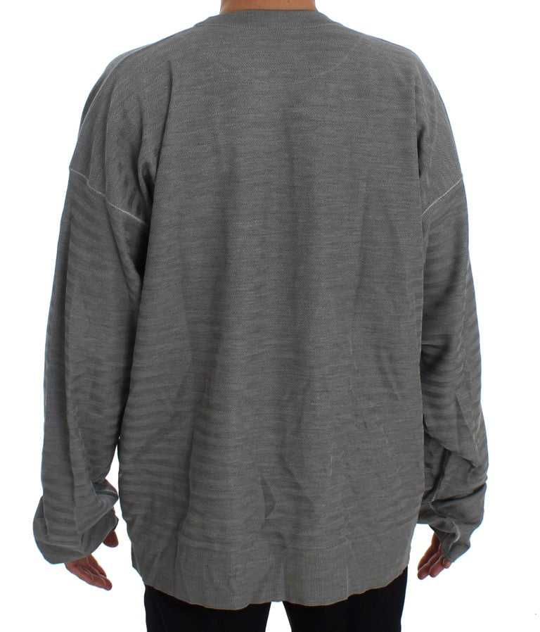 Gray Crewneck Pullover Silk Sweater Dolce & Gabbana