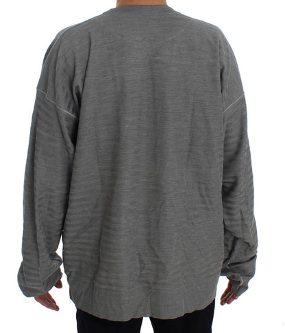 Gray Crewneck Pullover Silk Sweater Dolce & Gabbana
