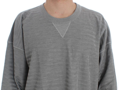 Gray Crewneck Pullover Silk Sweater Dolce & Gabbana