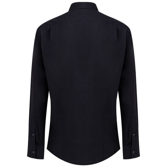 Navy Blue Cotton Dress Shirt