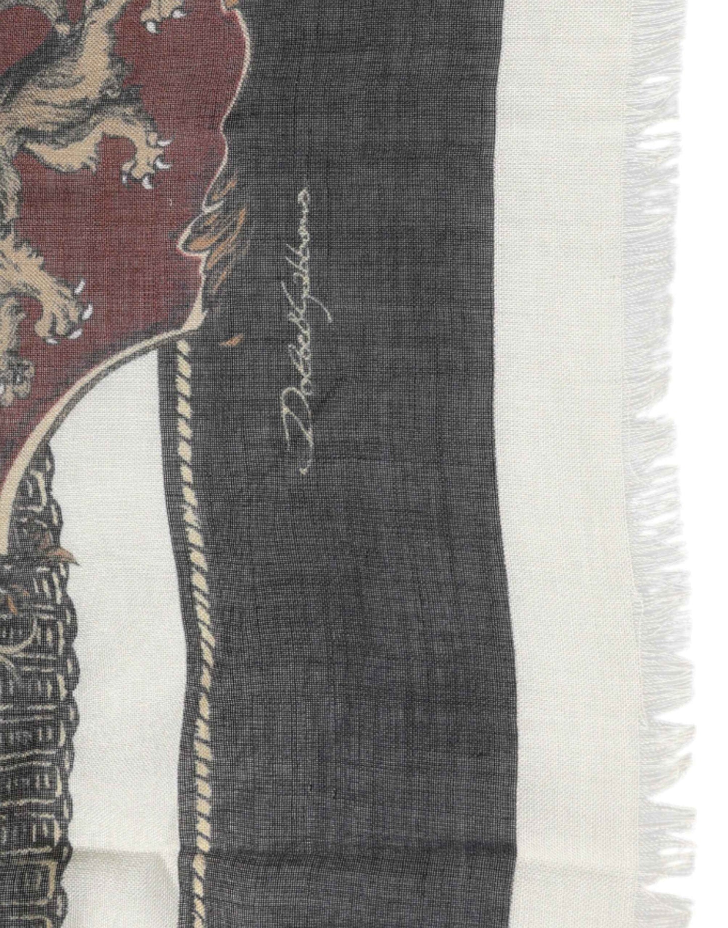 Multicolor Printed Cashmere Foulard Scarf