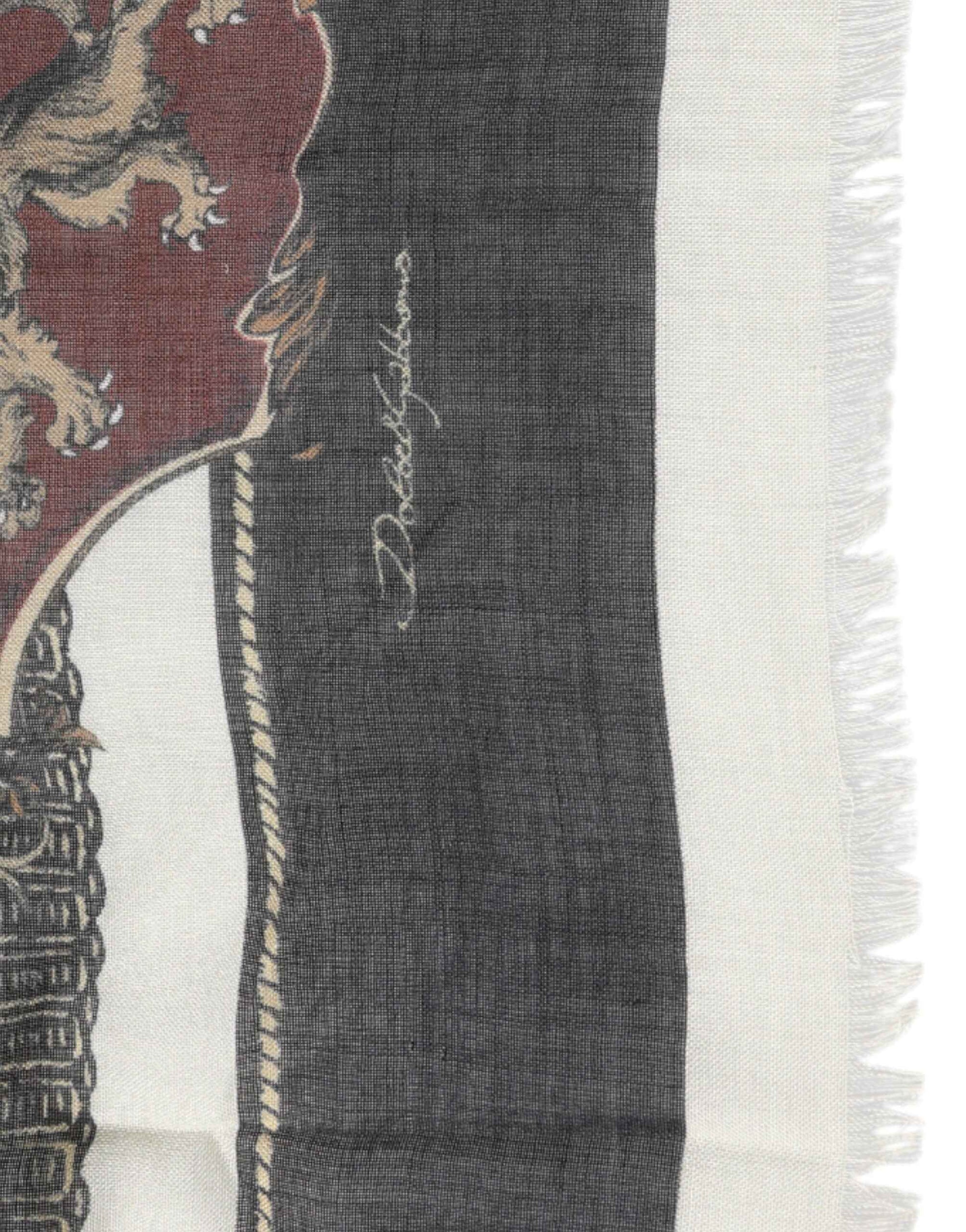 Multicolor Printed Cashmere Foulard Scarf