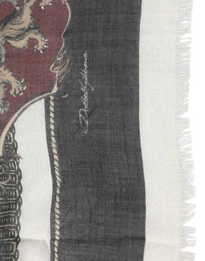 Multicolor Printed Cashmere Foulard Scarf