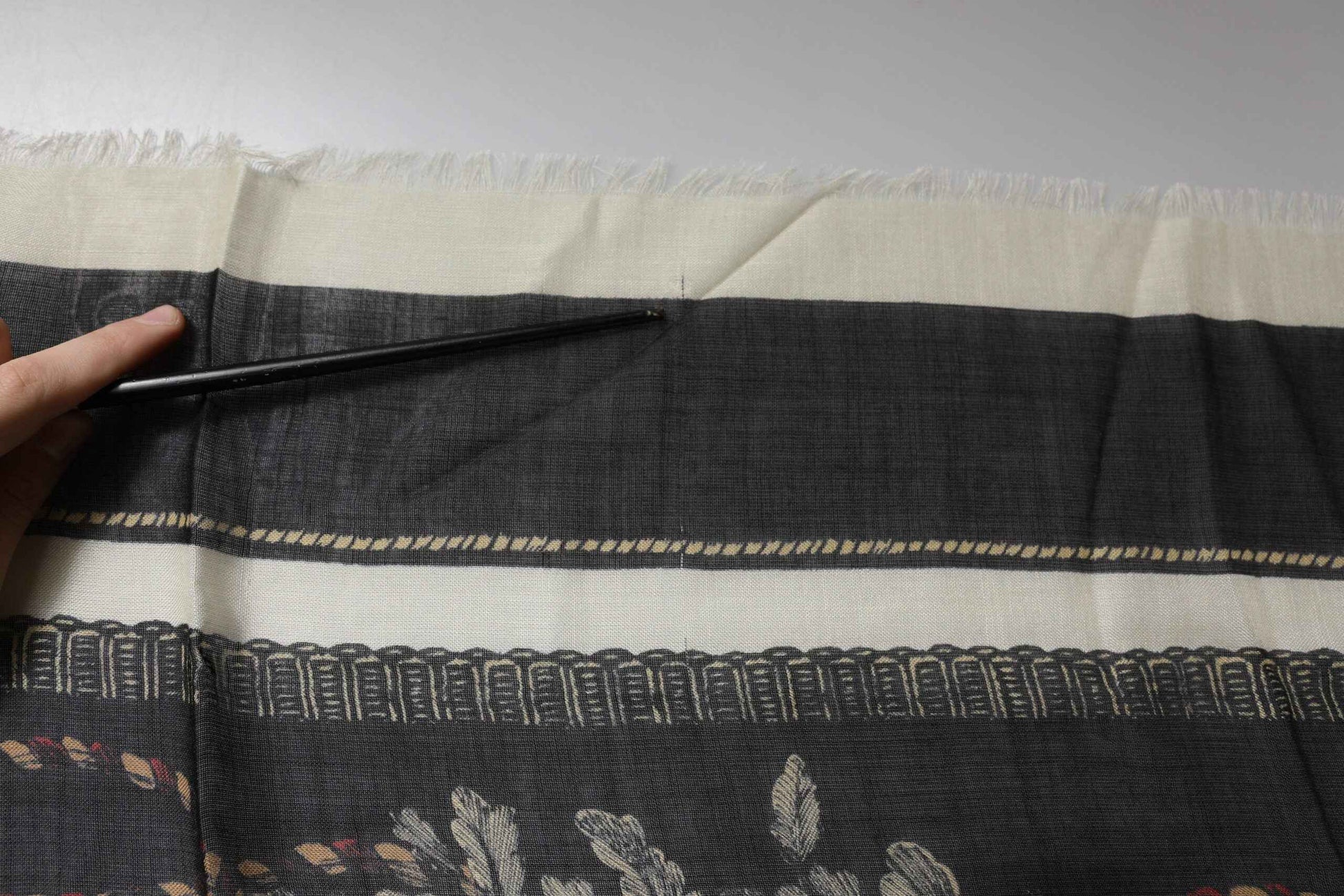 Multicolor Printed Cashmere Foulard Scarf
