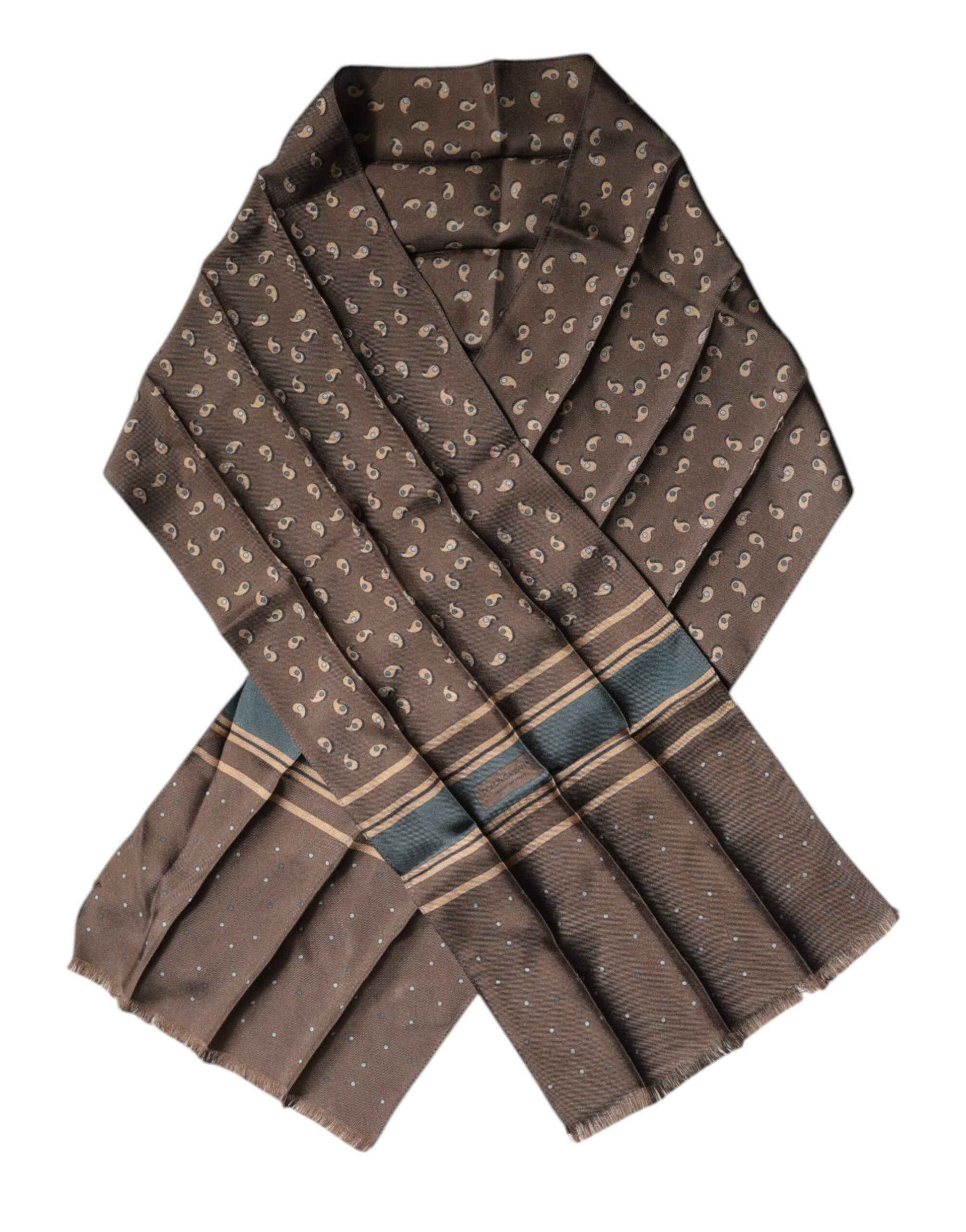 Brown Fantasy Silk Neck Wrap Shawl Scarf