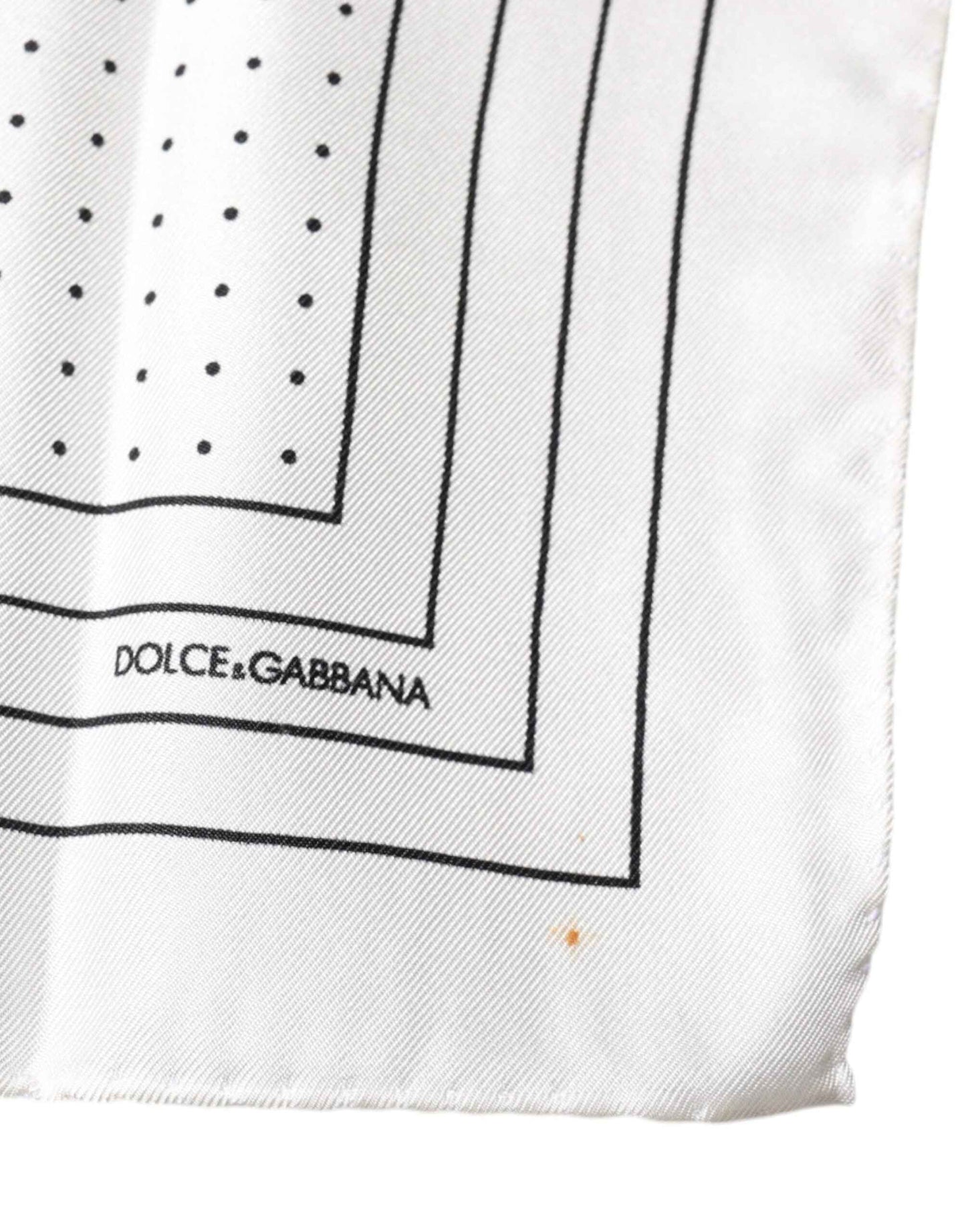 White Polka Dots Square Handkerchief Scarf