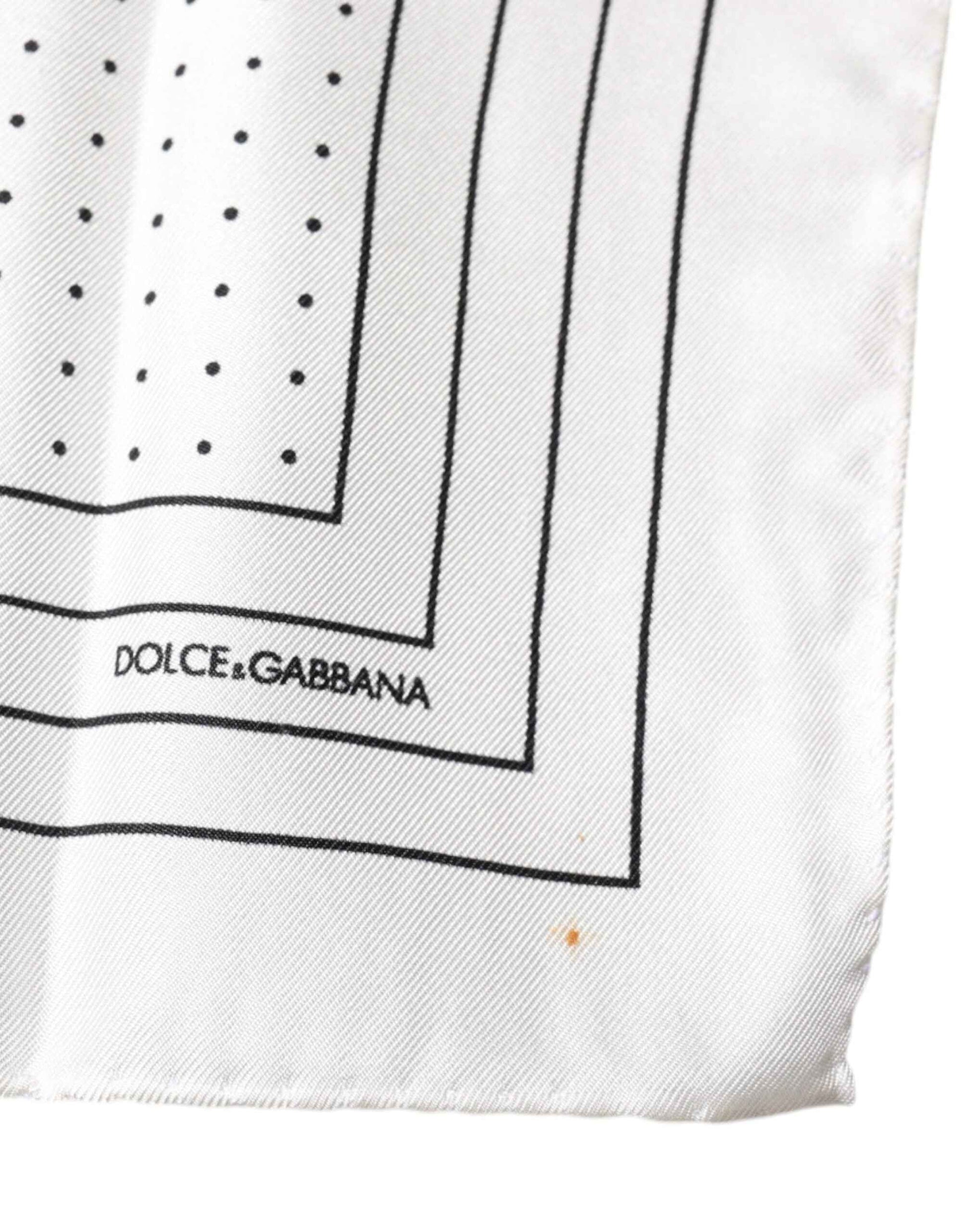 White Polka Dots Square Handkerchief Scarf