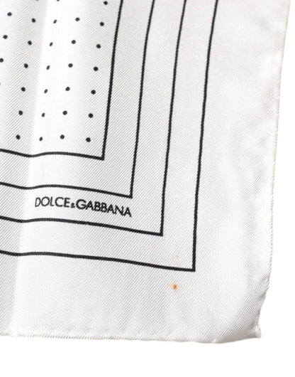 White Polka Dots Square Handkerchief Scarf
