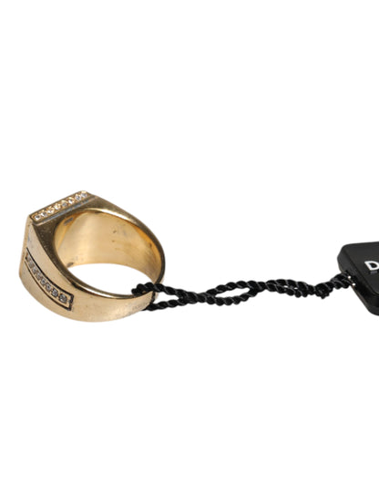 Gold Tone Sterling Silver 925 Crystals Ring