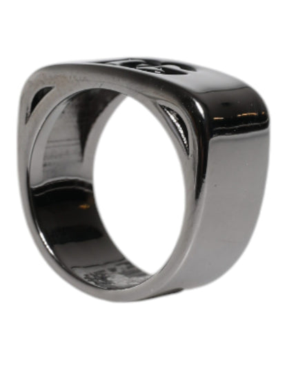Silver Tone Brass Anello DG Logo Ring