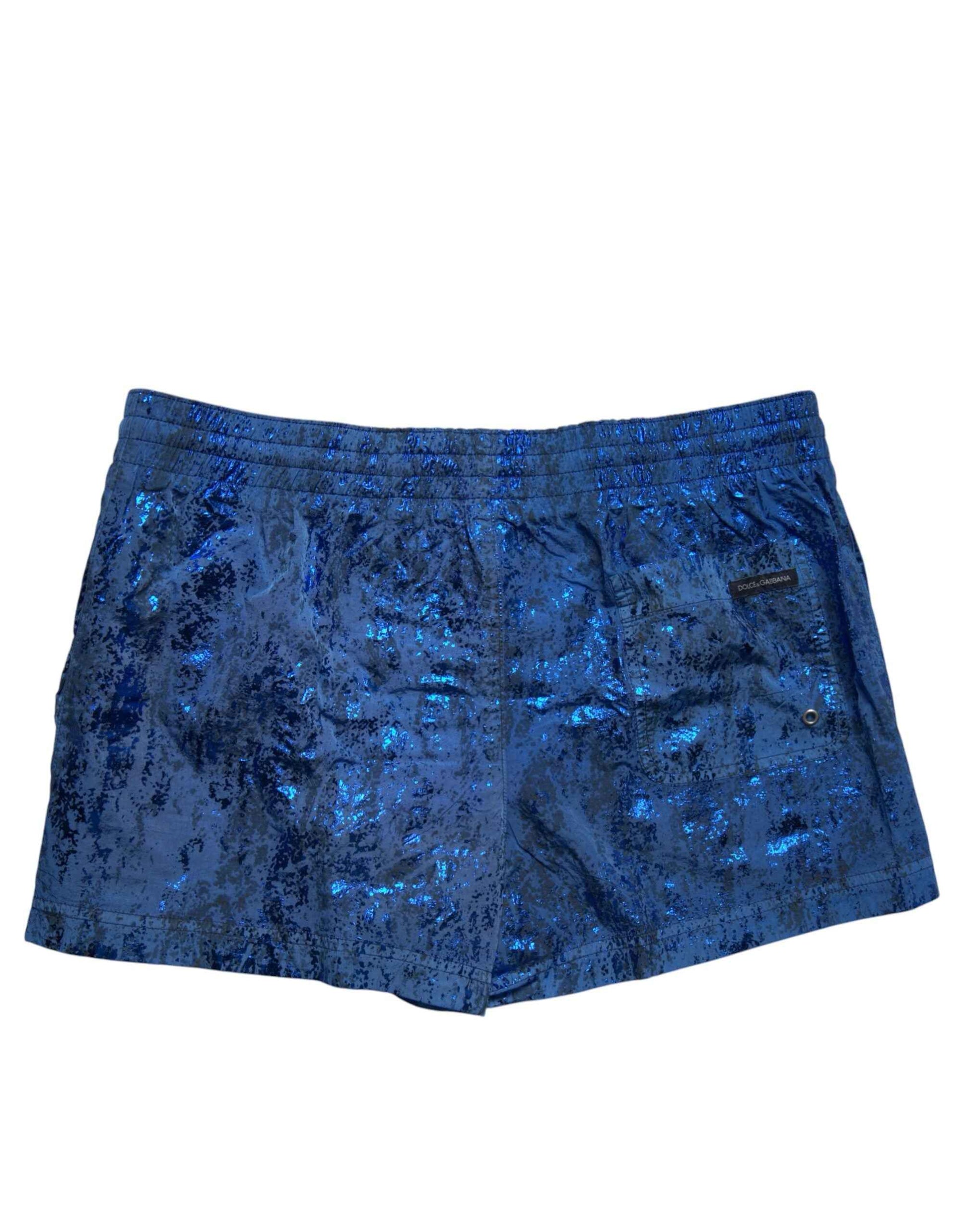 Blue Nylon Beachwear Swim Shorts 2Pc Swimwear