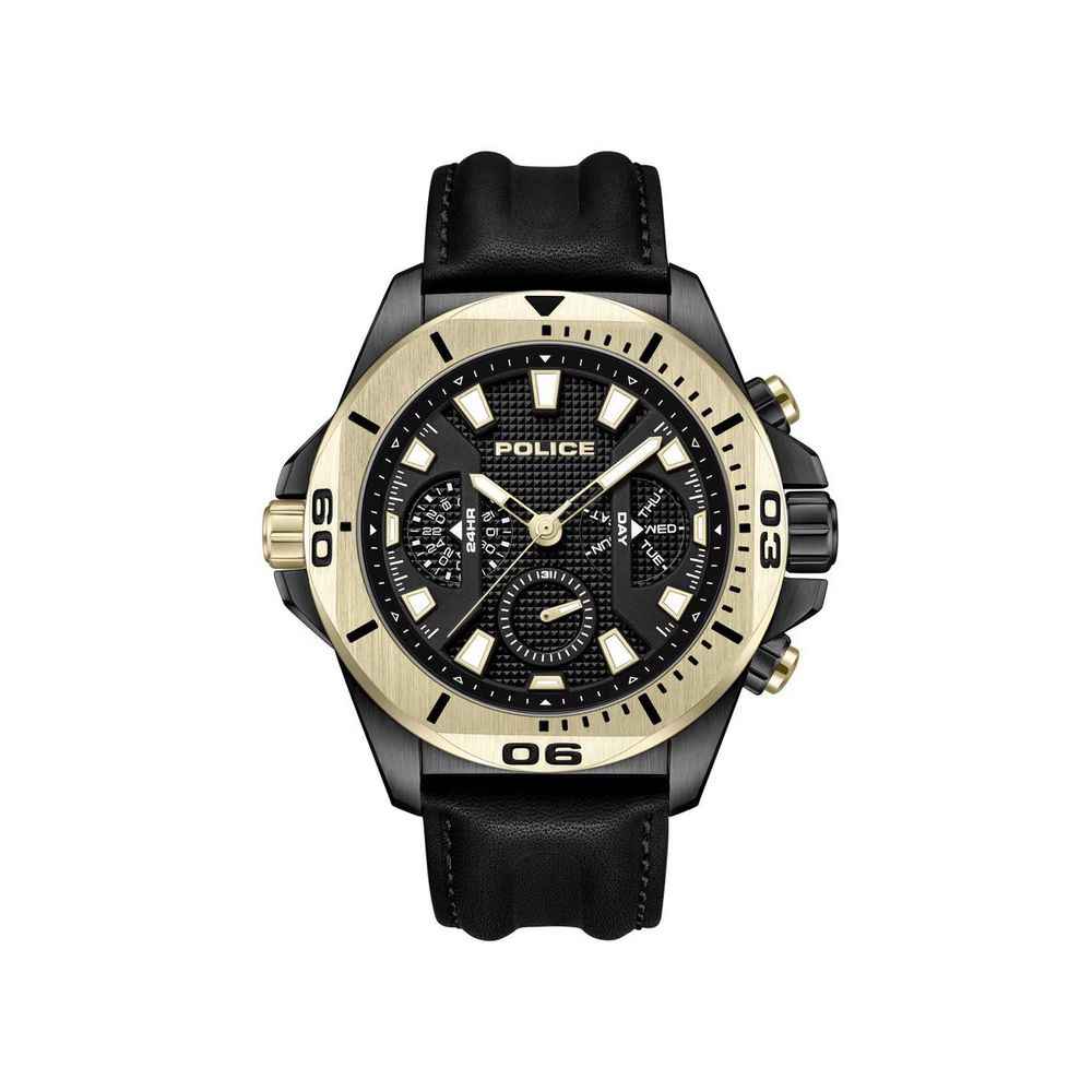 Black Artificial Leather Dress Watch